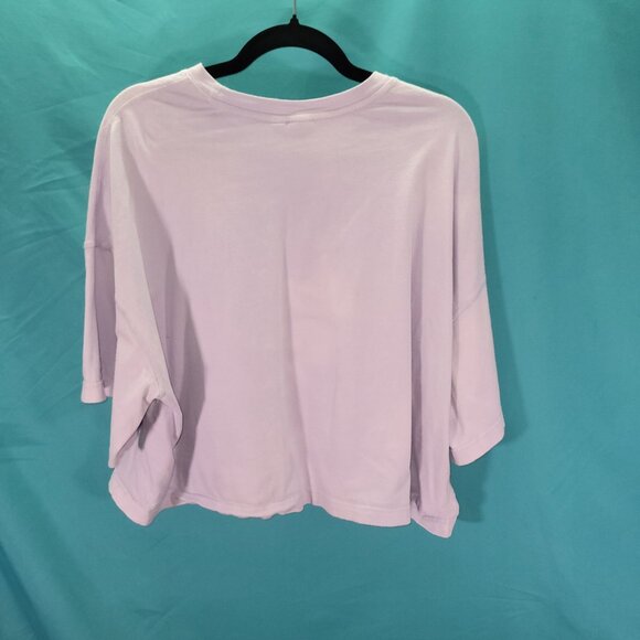 Puma Oversized Lavender T-Shirt With Logo Print Size XL 100% Cotton Relaxed Fit - Picture 7 of 9